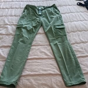 CABI Olive Green Women's Cargo Pants with Button Fly